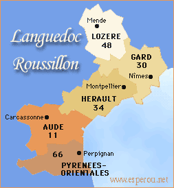carte du Languedoc Roussillon