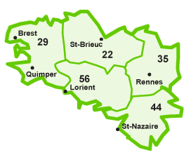 départements de la Bretagne